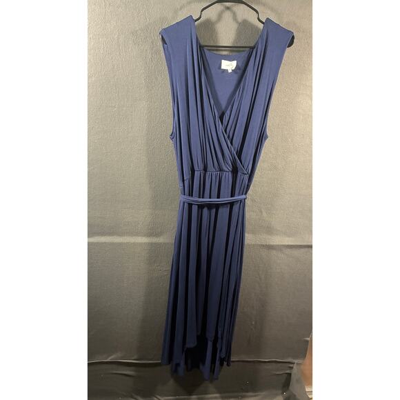 Soma Dresses & Skirts - soma women maxi wrap dress 2x navy stretch comfy coastal beach vacation pockets